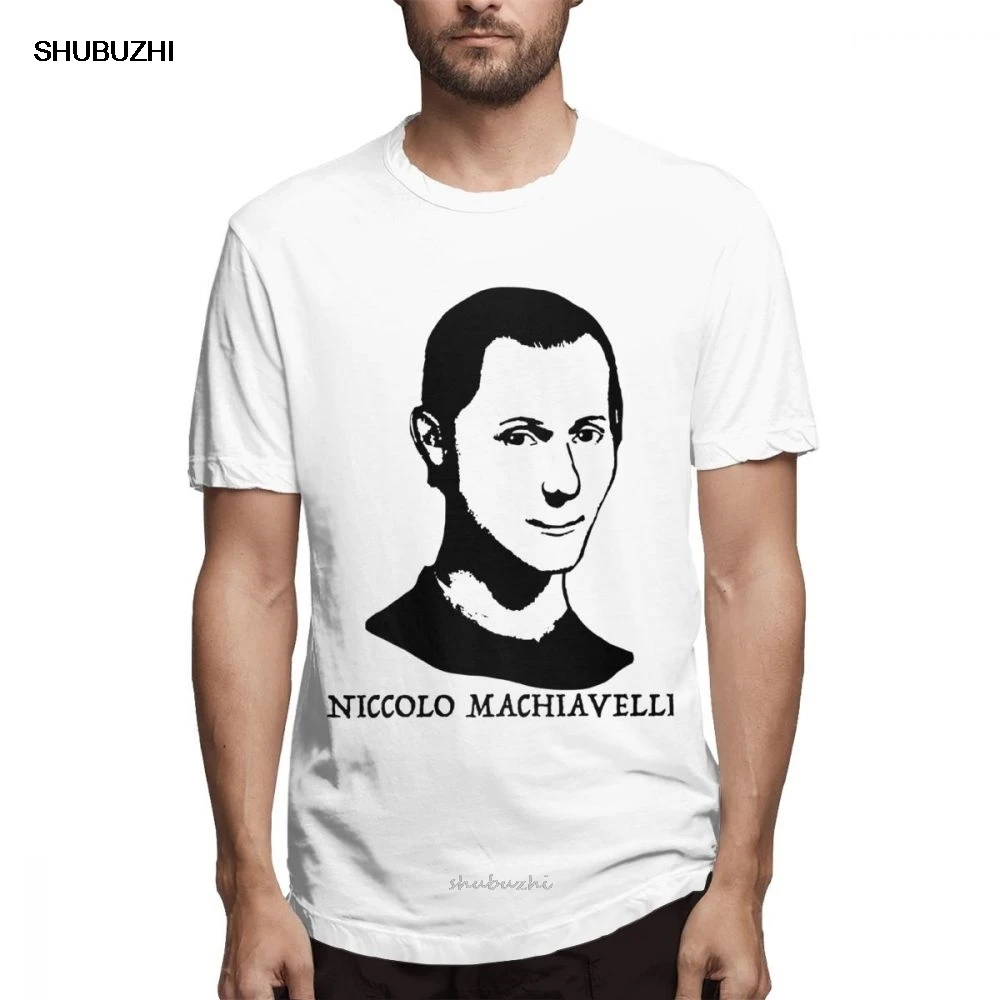 

Diplomat T Shirt Niccolo Machiavelli Short Sleeve Cartoon Design Men Free Shipping Streetwear O-neck Camiseta For Male