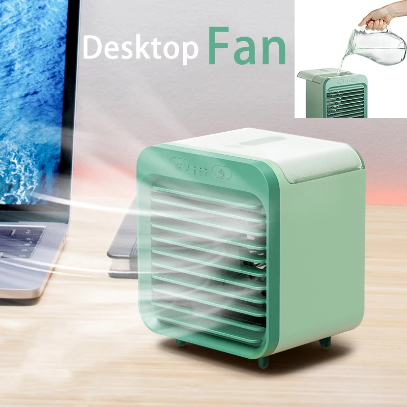 Ventilador eléctrico Youpin, enfriador de aire acondicionado portátil, aire acondicionado de escritorio, miniventilador recargable por USB para el hogar, ventiladores de refrigeración por agua