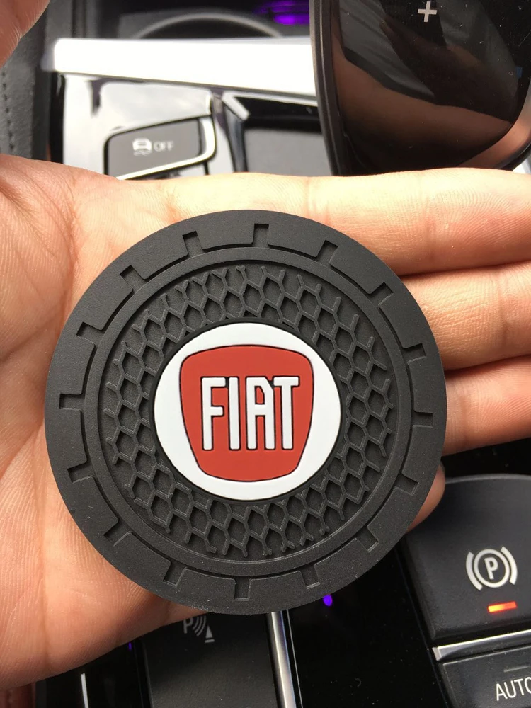 

1/2Pcs Car Coasters Cup Holder Mats Anti-Slip Cup Pad Accessories For FIAT 500 Grande Stilo Freemont Punto Astra Bravo Ducato
