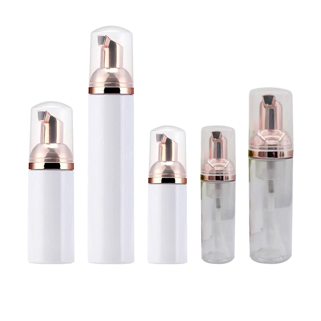 

10pcs Foamer Pump Bottle Cosmetic Containers Foaming Container Sub Package Holder Liquid Bottles rose golden 100ml