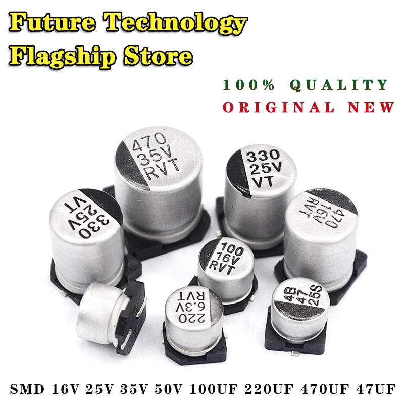 Электролитический алюминиевый конденсатор SMD 20 штук 6 3 в 10 16 В 25 35 50 1 мкФ 2 4 7 47 100 22 |