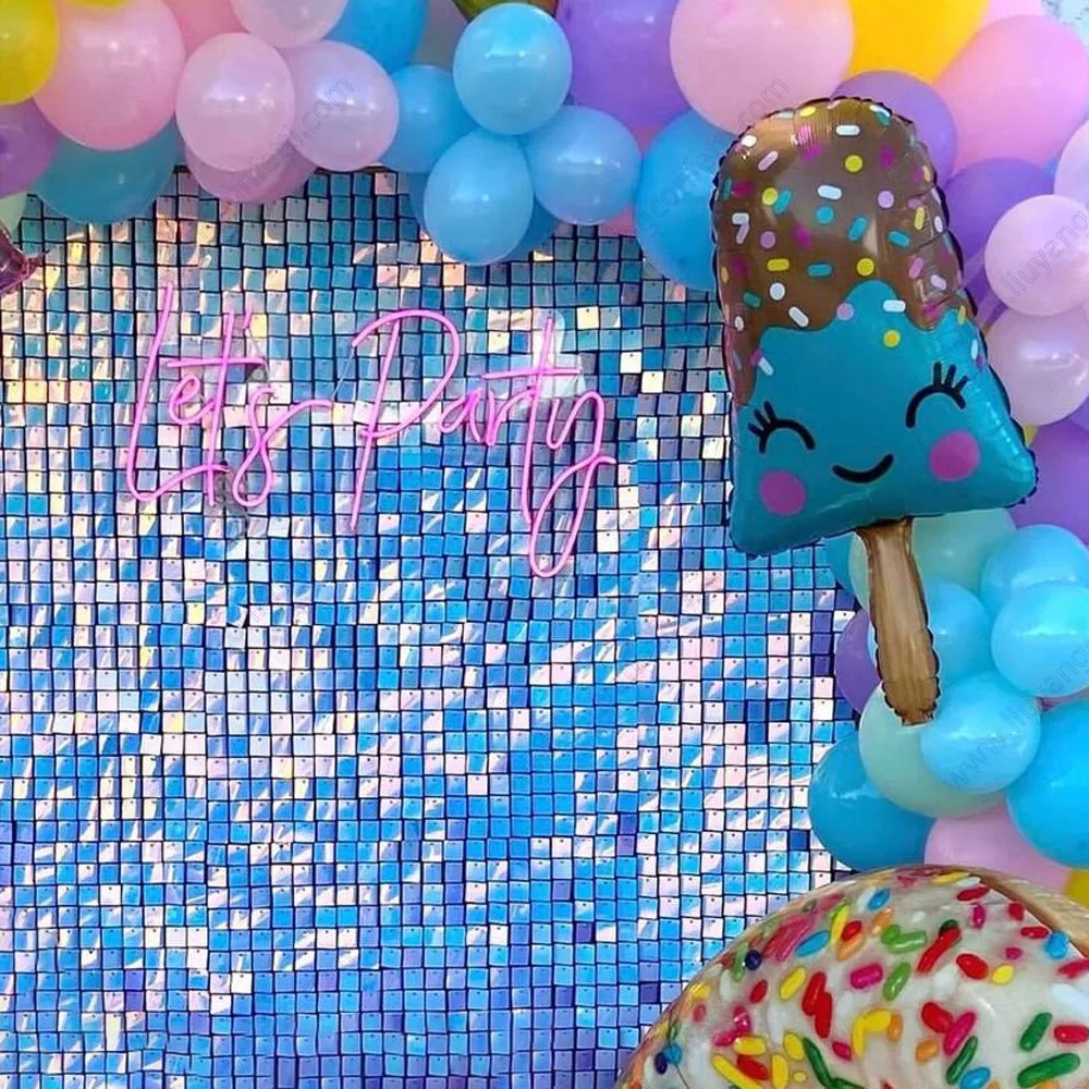 

12800pcs Sequins Shimmer Wall Backdrop Decor Curtain Foil Tinsel Baby Shower Birthday Party Wedding Rose Gold Background