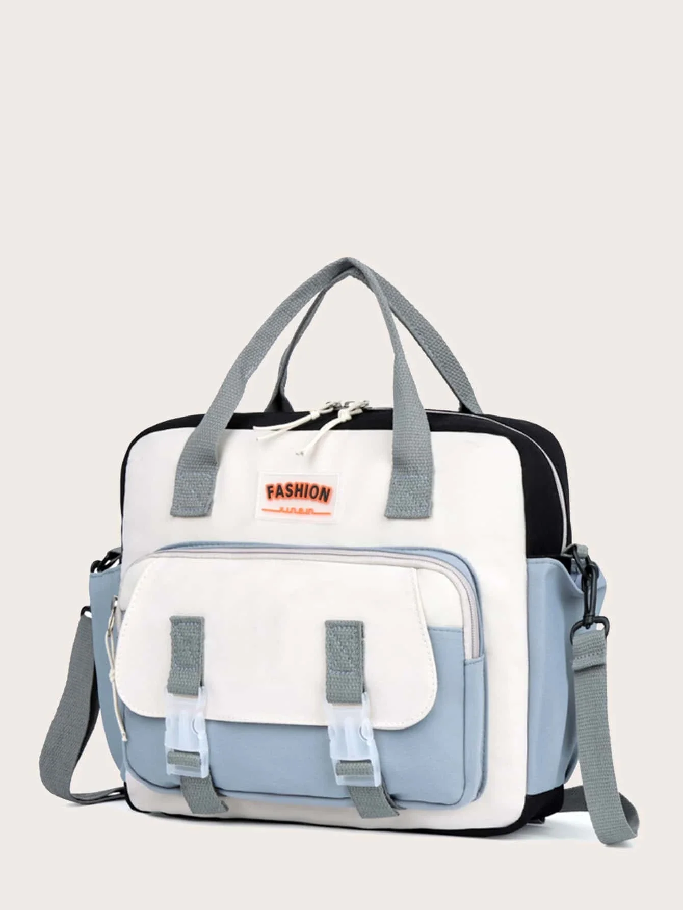 

Colorblock Double Zipper Backpack