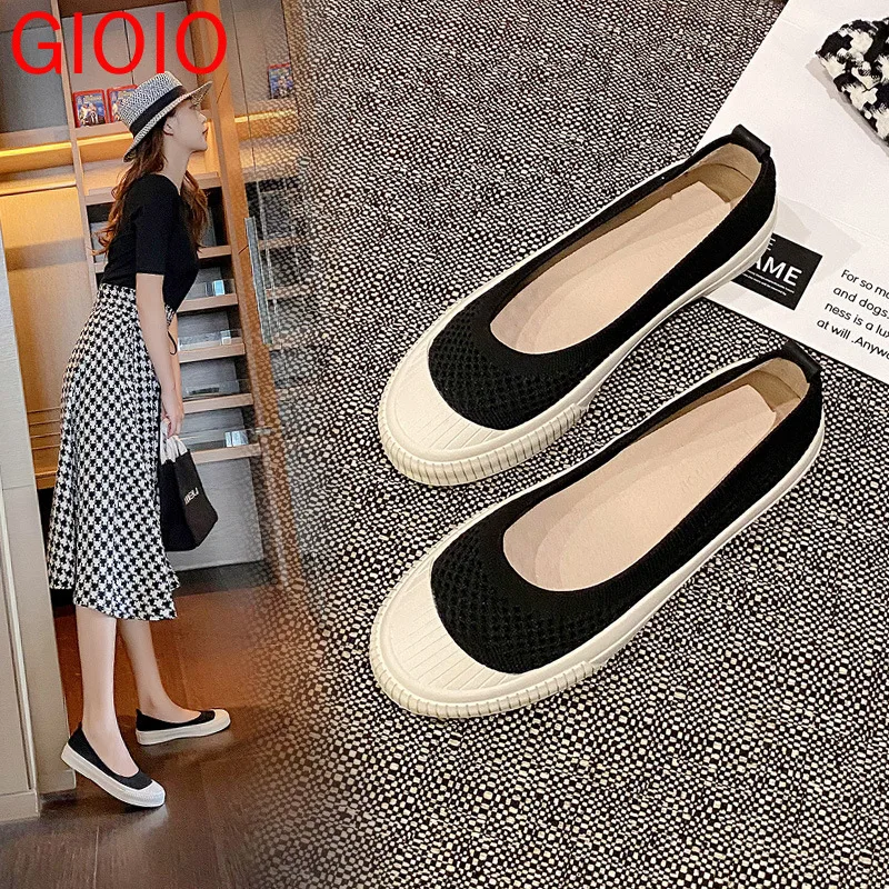 

GIOIO Brand Summer New Canvas Shoes Fisherman Shoes Women 2022 Simple Fashion Thin Breathable Slip-on Soft Sole Single Shoes Cc