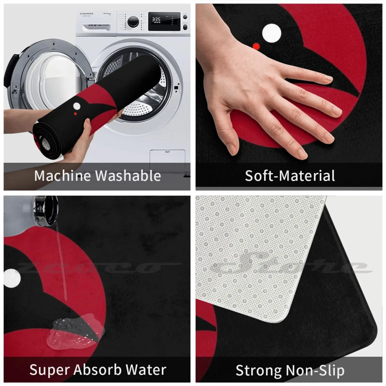 Винтажный чехол-книжка Murakami 1Q84 черный ворона соответствующий красному