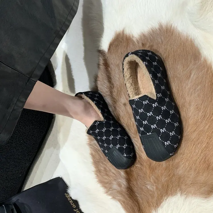 

Женские туфли-лоферы на плоской подошве, зимние теплые туфли