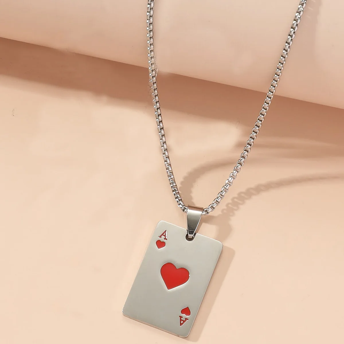 Новинка брелок для ключей Lucky Spades сердце Ace нержавеющая сталь черный красный