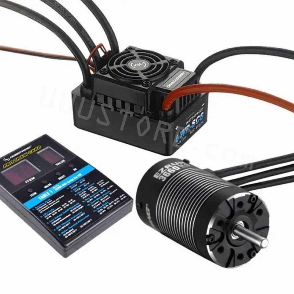 Фото Hobbywing EZRUN-WP-SC8 120A водонепроницаемый бесщеточный ESC Tplug/XT60 Plug 3652 G2 KV5400/4000/3300 мотор для 1:10 Багги 2WD автомобиля игрушки №1