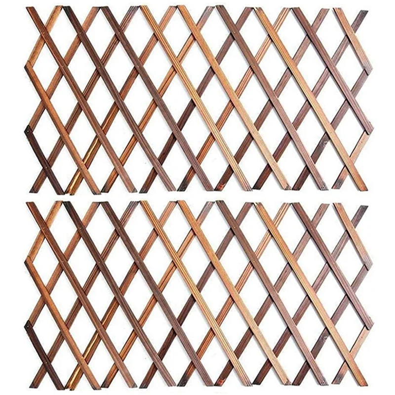 3X Expanding Wooden Garden Wood Pull Mesh Wall Fence Grille For Home Garden Sub Garden Decoration Climbing Frame