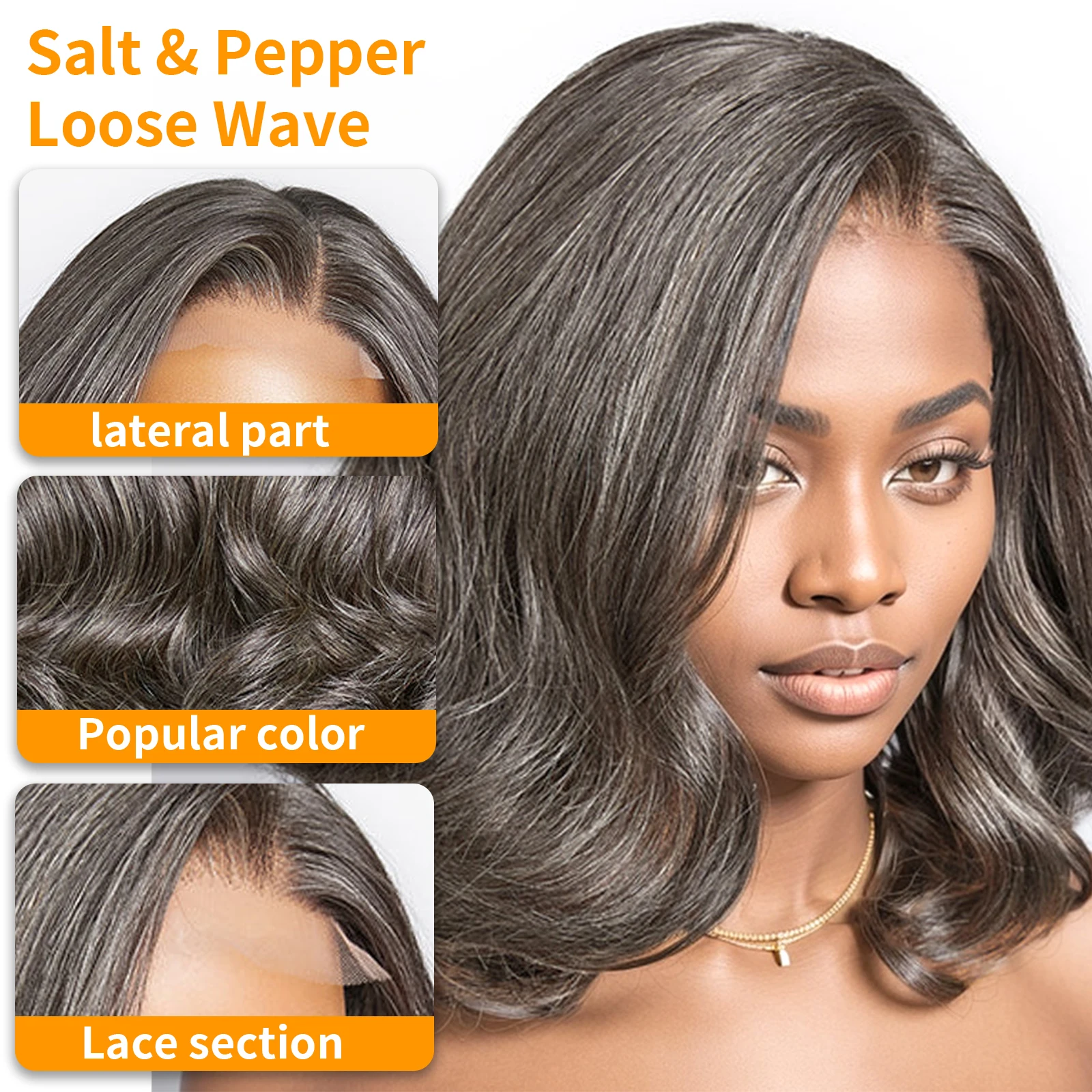 Salt &amp Pepper Grey Bob Wig Бесклеевой парик 6x6 HD Lace Close Парик Свободный волнистый серый