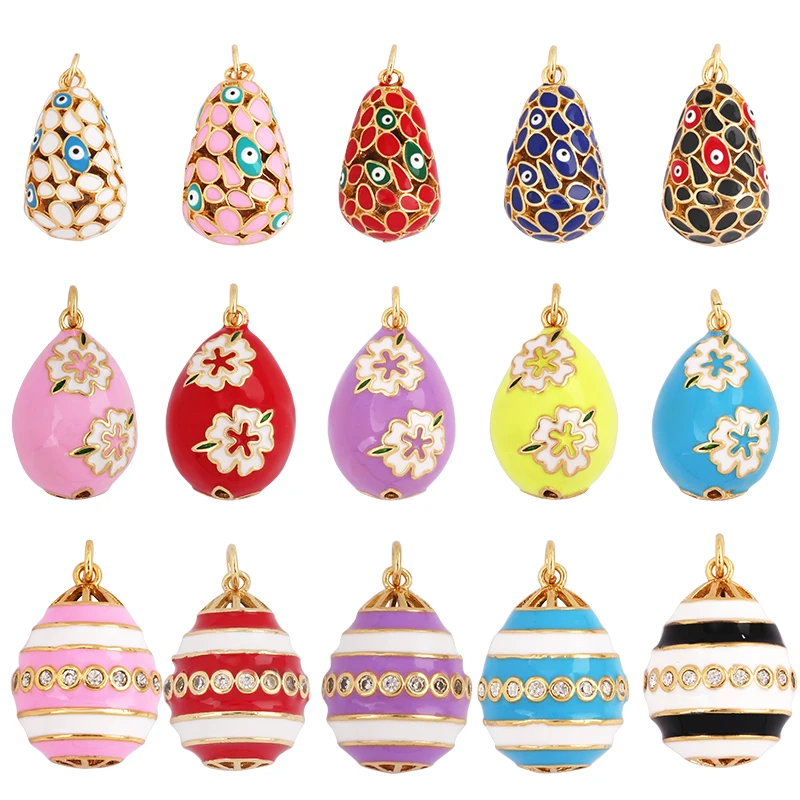 

Fashion Newest Style Colourful Enamel Ball Shape Big Size Charm Pendant,Gold Plated Eye Flower DIY Necklace Jewelry Accessories