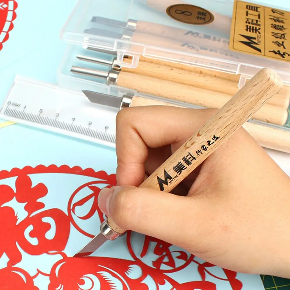 

12 Pcs/Set Wood Carving Knife DIY Handmade Craft Making Woodcut Supplie Simple Practical Wooden Painting Tools Woodworking Hobby