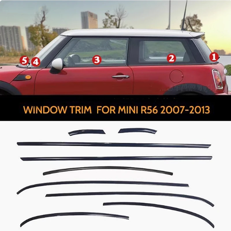 

Для mini F56 F55 R56 R58 F60 R60 R55 COUNTRYMAN CLUBMAN Нержавеющая сталь черная Накладка на внешнее окно, накладка на порог, боковая крышка