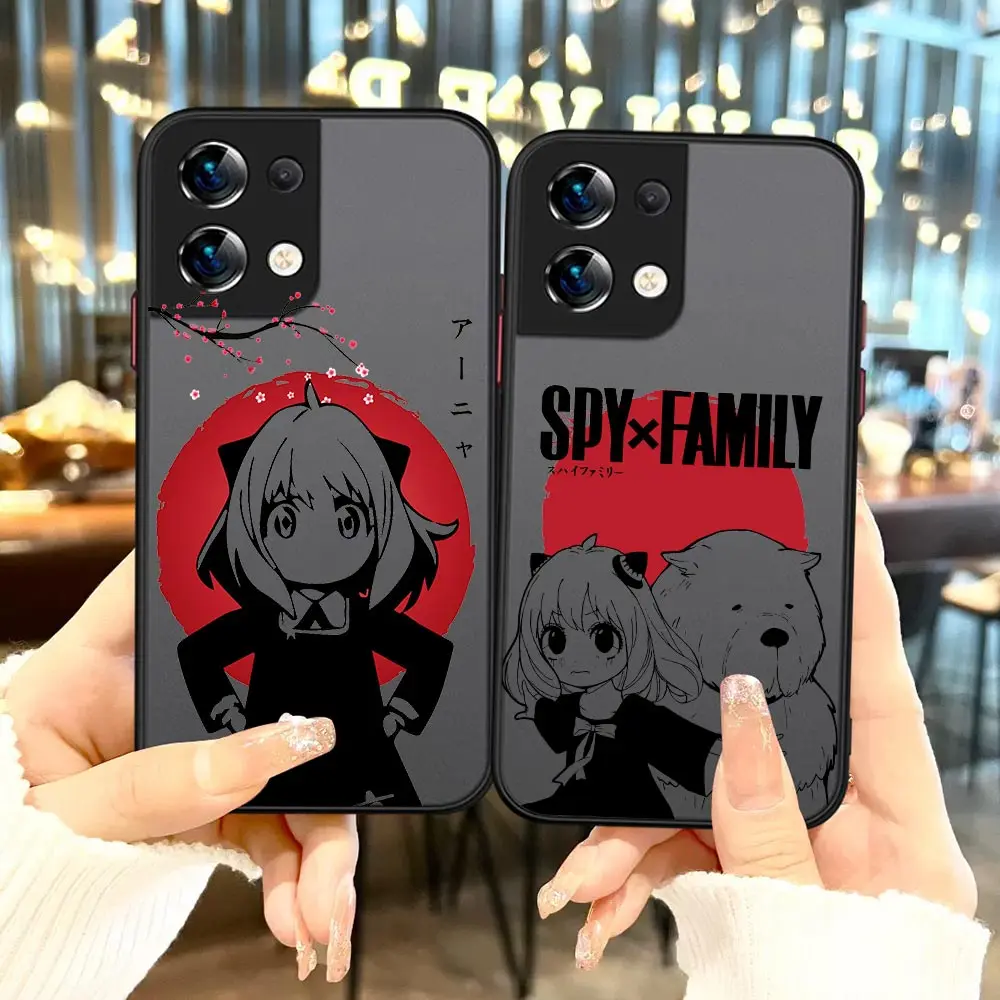 

Hot Anime Spy x Family Anya Forger Matte Case For OPPO Reno 8 7 7Z 6Z 6 5 4 4SE 3 2 2F 2 Z Pro Plus 5G 4G Black Cover Funda Capa