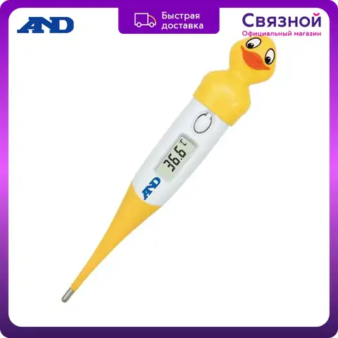 Термометр A&D DT-624 Утенок, желто-белый, 32-43 °С, автоматическое отключение