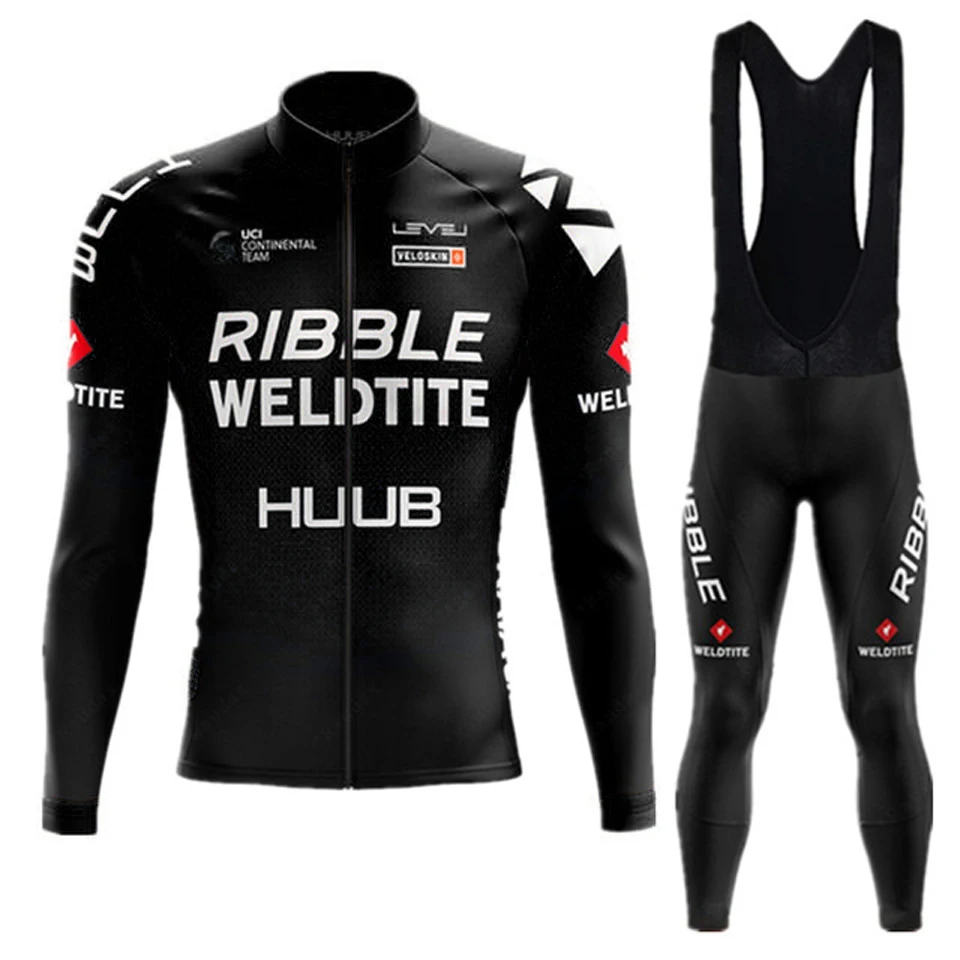 

2023 Huub Men Team Long Sleeve Cycling Jersey Set Maillot Thin Coat Ciclismo Autumn Bicycle Clothing Suit Mtb Road Bike Uniform