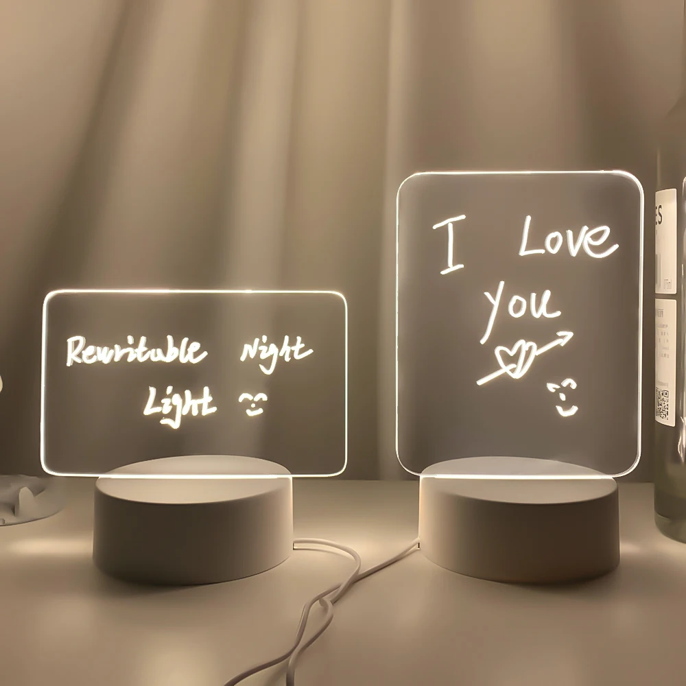 

Note Board Creative Led Night Light USB Message Board Chrismas Birthday Gift For Children Girlfriend Moms Table Lamp Room Decor