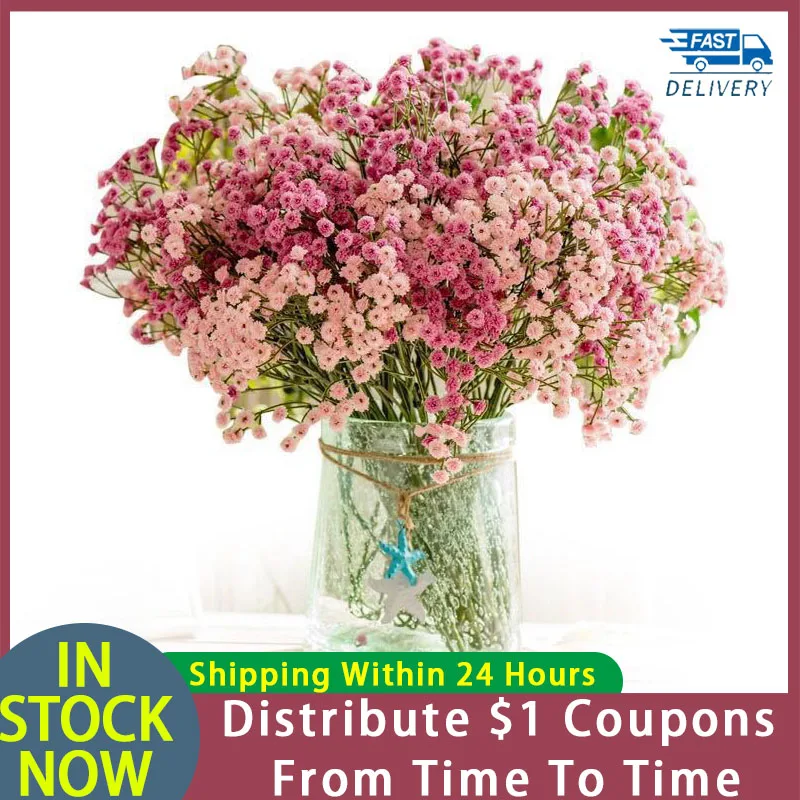 

135 головок, 65 см, искусственные цветы для малышей, пластиковые Гипсофилы, Цветочные букеты «сделай сам», композиция для свадьбы, украшение дл...