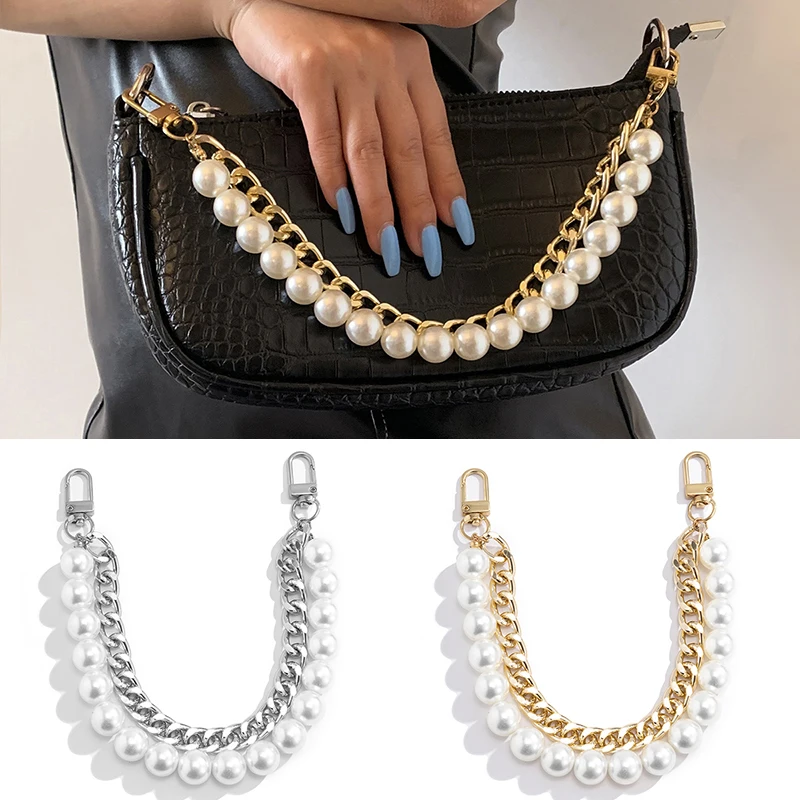 

Retro Handbag Chain Trendy Imitation Pearl Chain Simplicity Bag Chains Replacement Handbag Strap Women Bag Accessories New