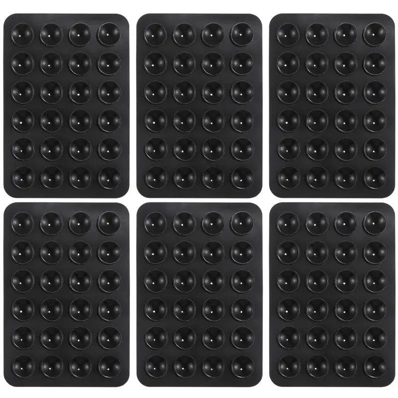 

6 шт., универсальный Противоскользящий односторонний коврик на присоске с сильным клеем (черный)