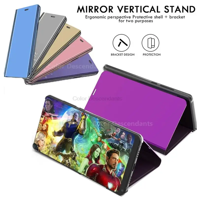 fundas for realme c21y case stand holder flip mirror view phone case for realme c25y shockproof mirror view cover 8i gt master free global shipping