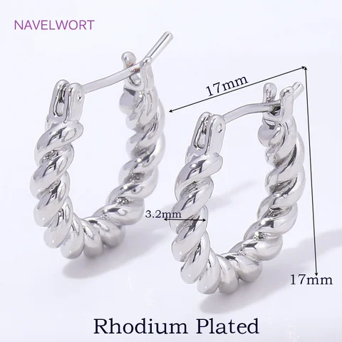 Серьги-кольца NAVELWORT золотые, латунные