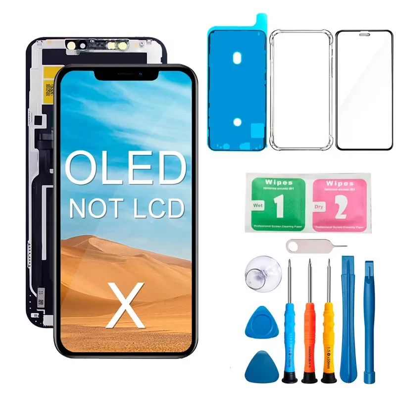 

Новый Oled-экран для iPhone X XS XR 11, сменный сенсорный экран для iPhone 12 11 Pro XS Max, ЖК-дисплей с бесплатными инструментами