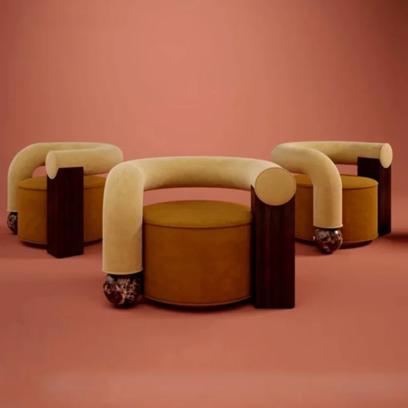 Красный удобный трендовый стул подлокотник губка дизайн красоты для чтения