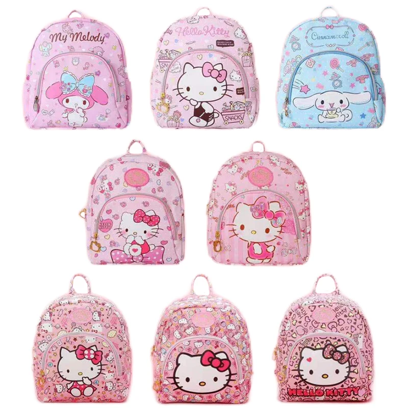 Kawaii Hello Kitty My Melody Cinnamoroll Pattern Backpack Cute Kids Small School Bag Casual Fashion Cartoon Backpack Anime Bag