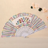 colorful peacock tail women dance folding fan for wedding party favor bridesmaid anniversary gift plastic fan