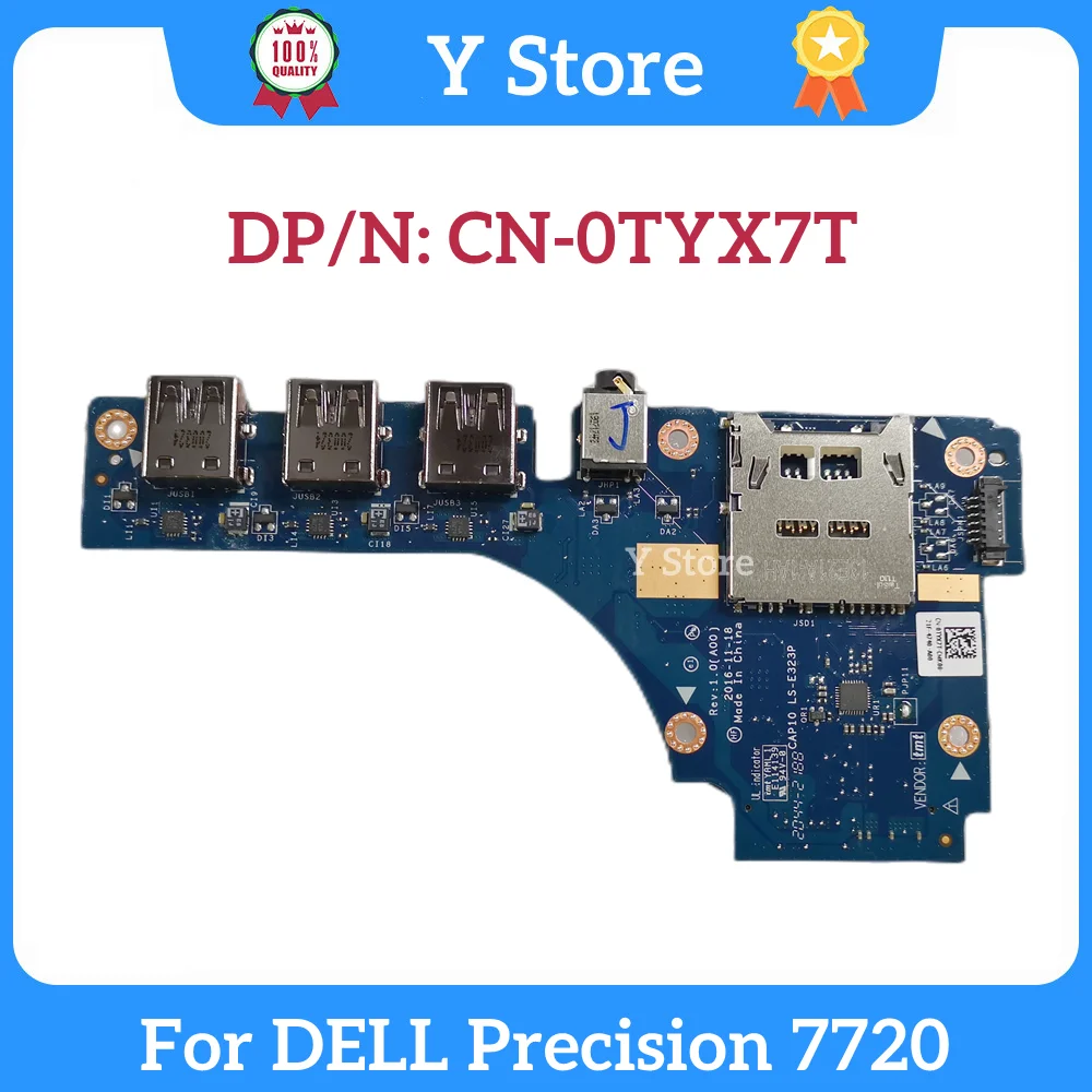 Y Store новый оригинальный для DELL Precision 7720 USB-плата аудиоплата 0TYX7T TYX7T LS-E323P быстрая