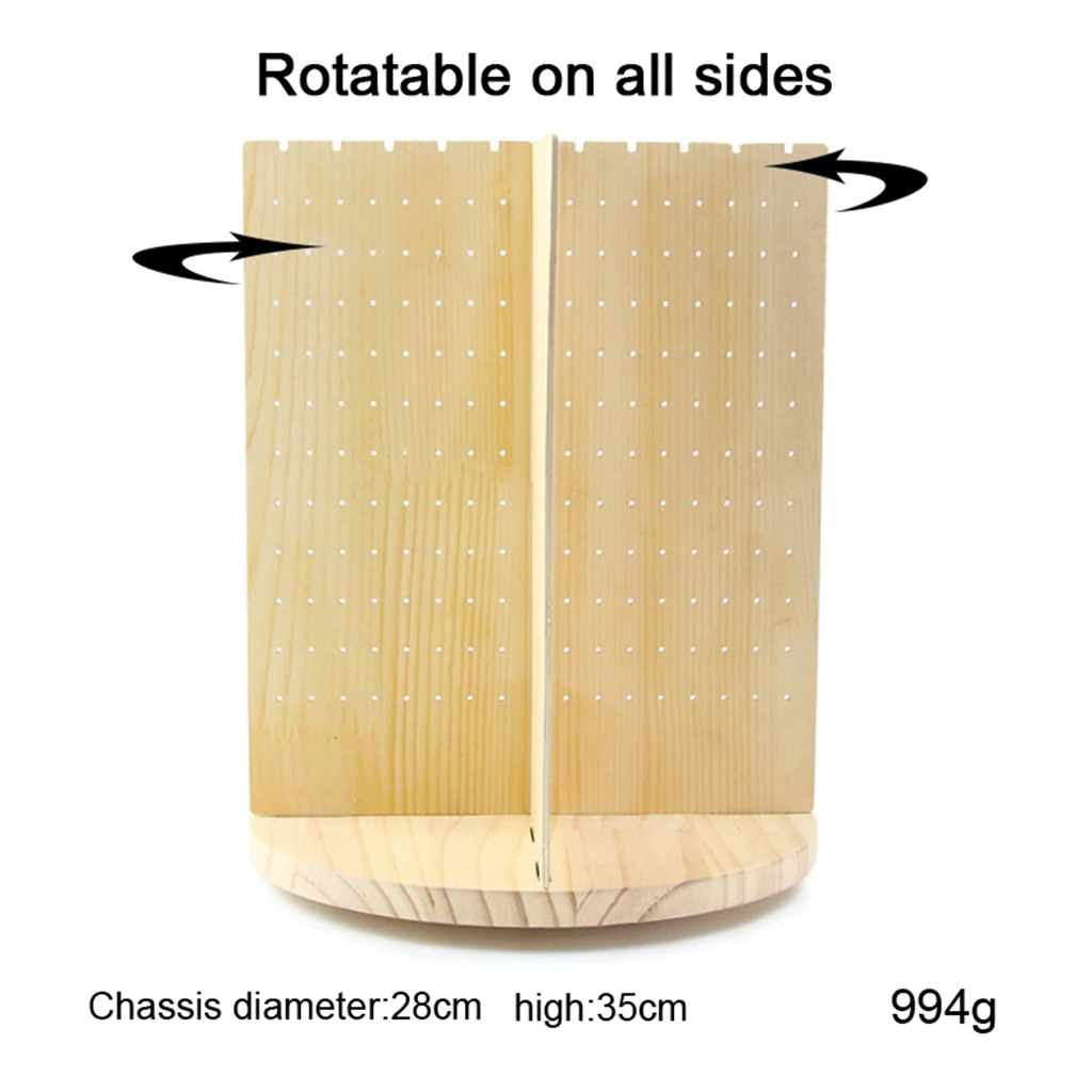New 360° Rotating Wooden Acrylic Swivel Earring Display Holder Ornament Holder Jewelry Necklace Stand Space Saving For Store