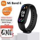 Умные часы Xiaomi Mi Band 6, водонепроницаемые Смарт-часы с измерением пульса, NFC, AMOLED, металлический нейлоновый ремешок