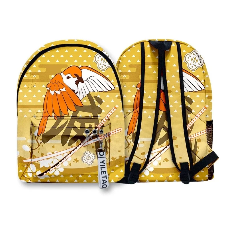 Demon Slayer Girls Boys Students Anime Double-sided Printing School Bags New Children Cartoon Fashion Large Capacity Backpacks