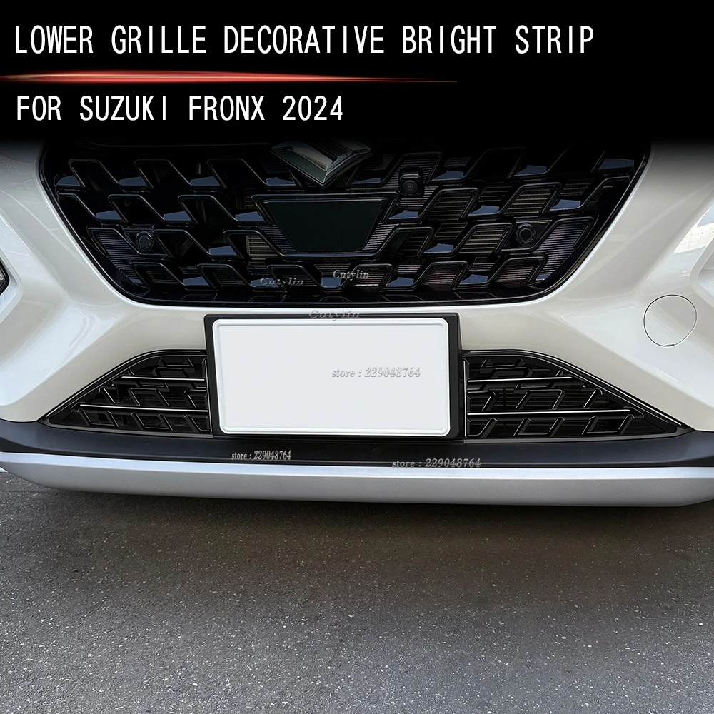 Фото Для Suzuki Fronx WDB3S WEB3S 2025 2026, черный передний нижний бампер, решетка, крышка автомобиля, передняя нижняя средняя сетка, украшение №2