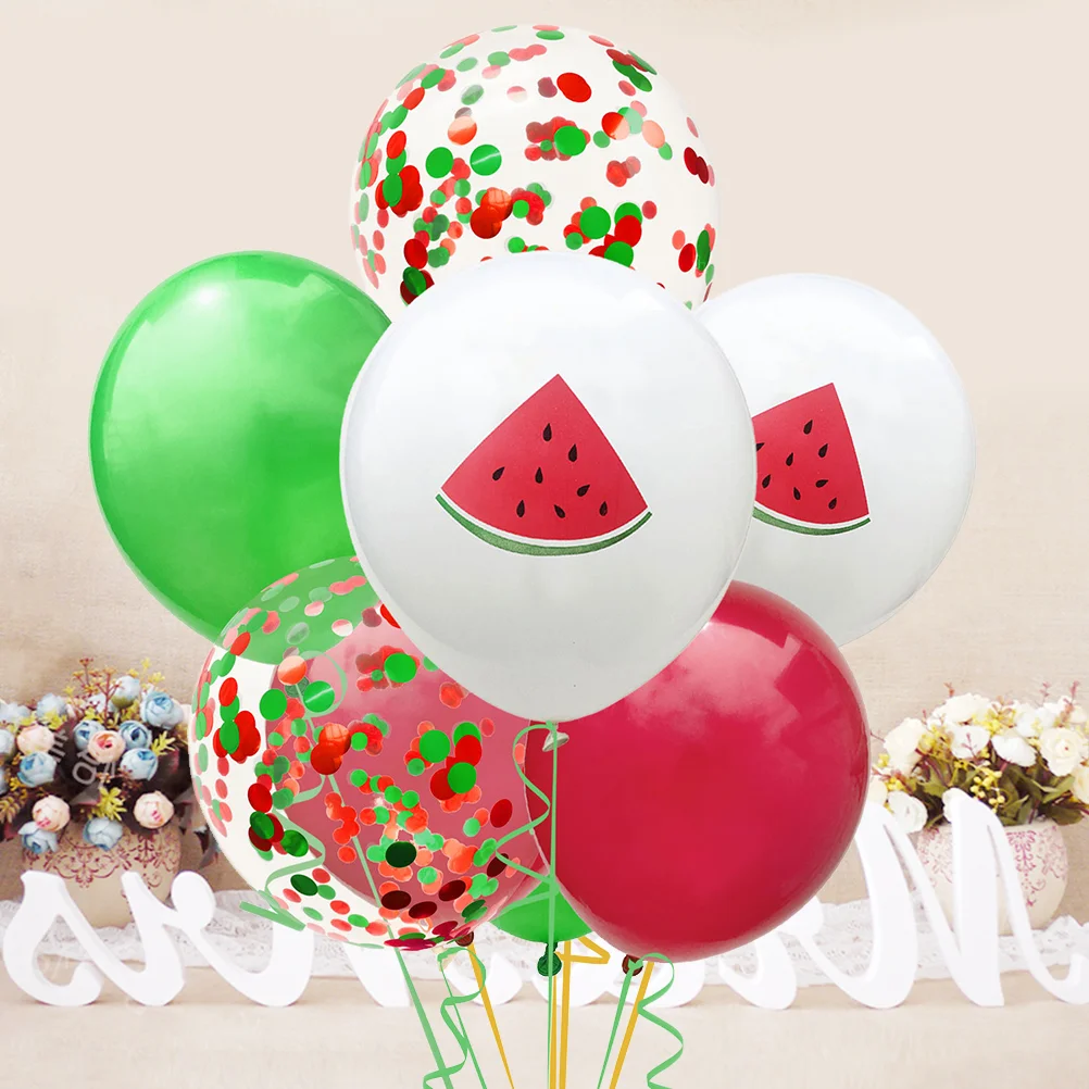 

Balloons Party Watermelon Latex Fruit Decorations Summer Hawaiian Balloon Theme Sequin Decoration Color Arch Inch Sequins