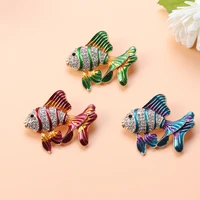 greenredblue koi brooch cute goldfish enamel pin denim lapel fish emblem family child blessing gift