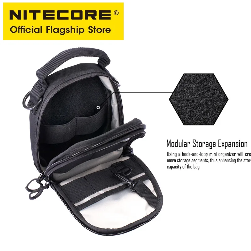 Фото NITECORE NUP10 NUP20 карманная сумка черная слинг-сумка 1000D нейлоновая сумка тактическая сумка через плечо система Molle поясные сумки для мужчин женщи... №4