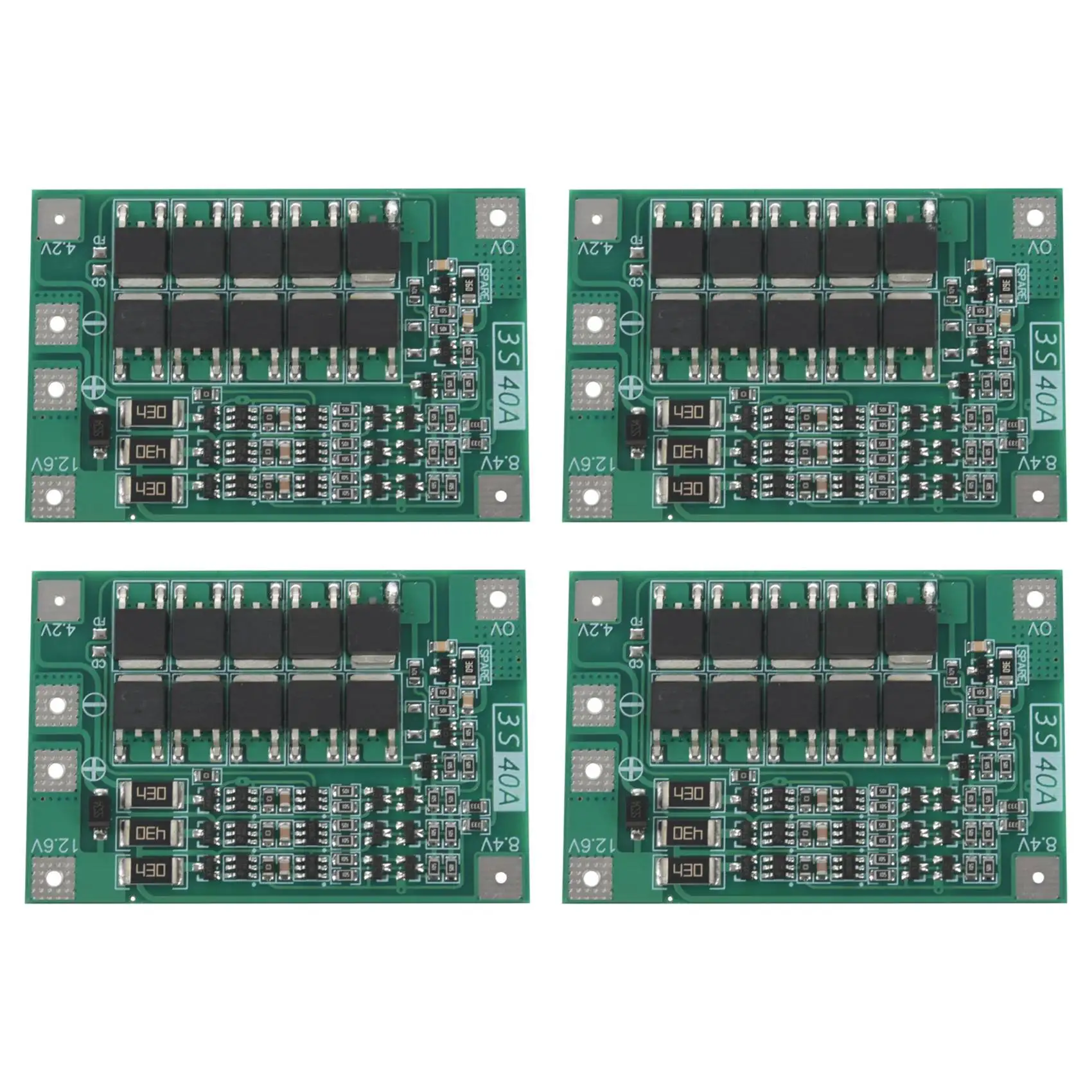 

4X 3S 40A for Screwdriver 12V Li-Ion 18650 Bms Pcm Battery Protection Board Bms Pcm with Balance Liion Battery Cell Pack