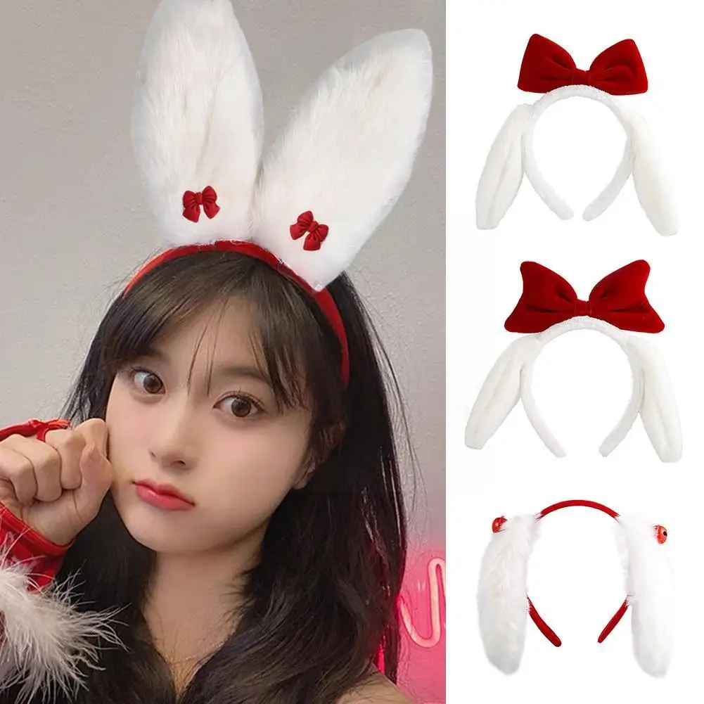 

Fashion Rabbit Ears Headband Fluffy Lolita Cosplay Bunny Headband Hairband Accessories Adult Hair Cute Easter Children Cost R6l3