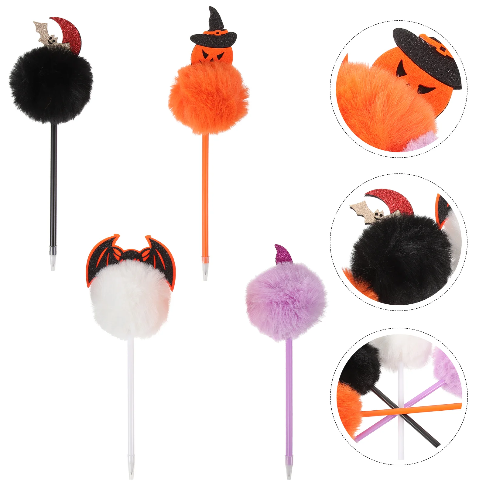 

4 Pcs Ball-point Pen Adorable Pens Writing Fountain Portable Halloween Style Stationery Plastic Office Gifts