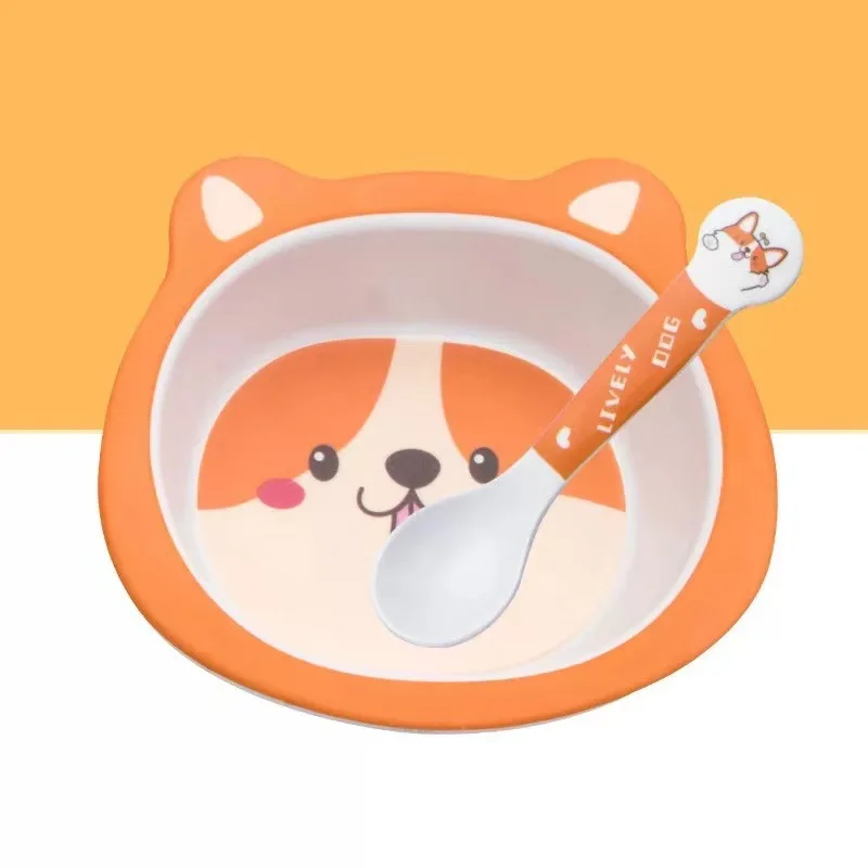 Детская посуда из бамбукового волокна с милыми рисунками набор ложек для