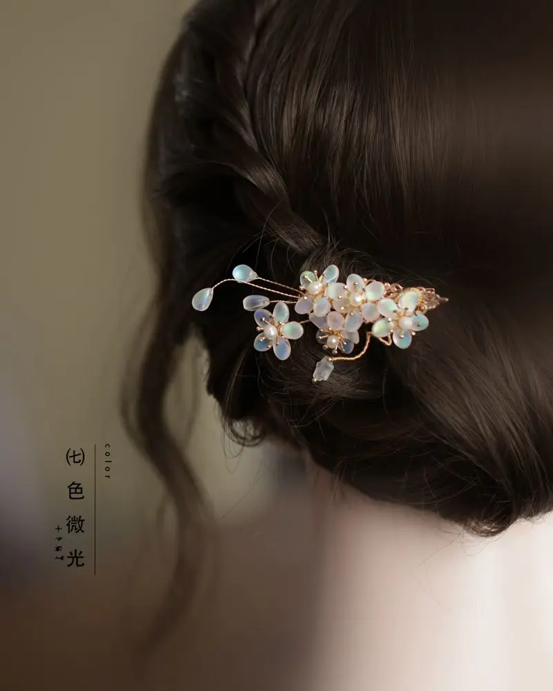 

Hair clip female back of the head side clip national style accessories tea dress mermaid hair classical side bangs clip forehead
