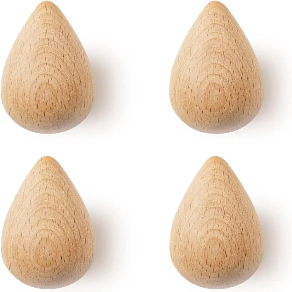 

4Pcs Solid Wood Wooden Hooks All Natural Wall Hooks Hardware. for Hanging Hats Jackets