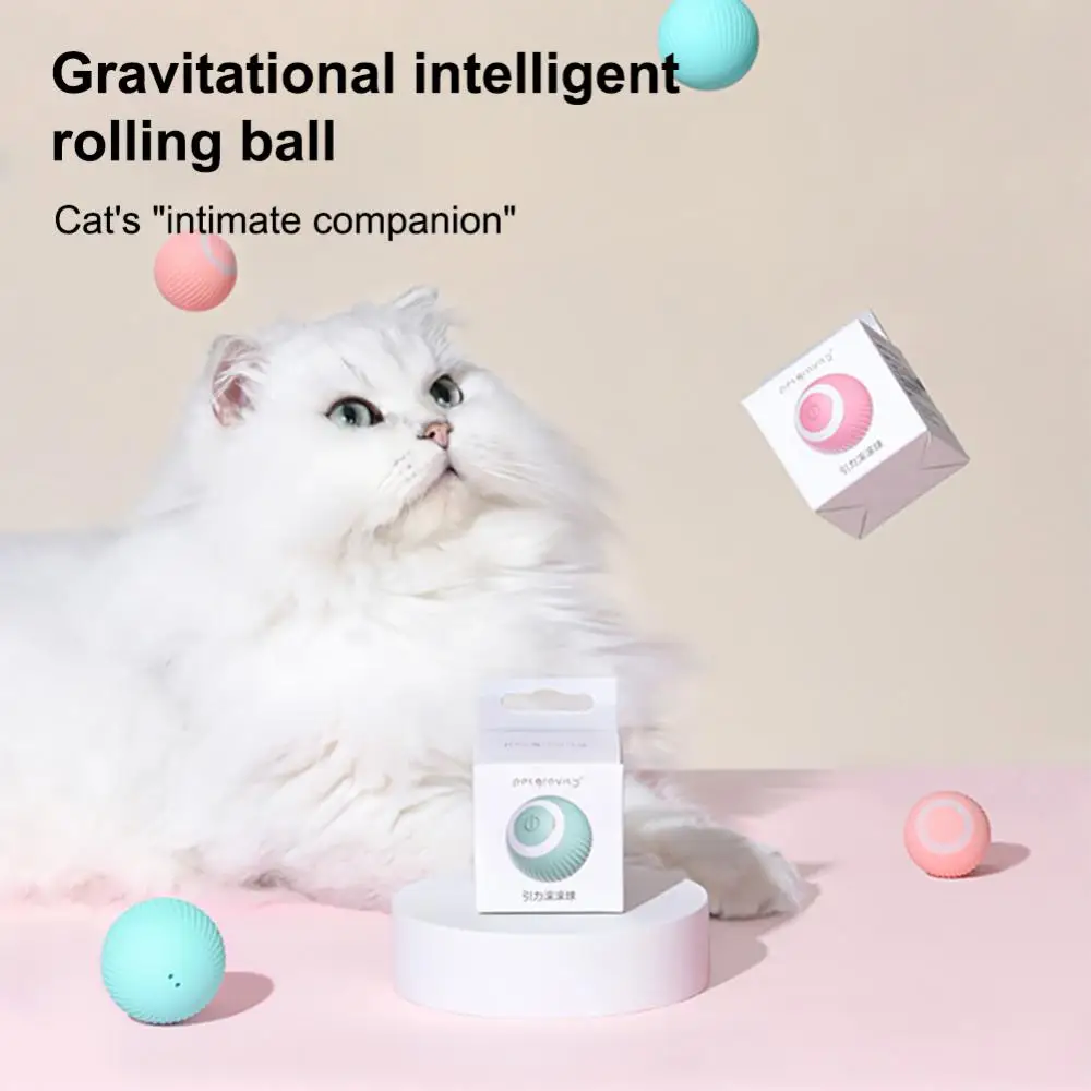 

Smart Electric Cat Ball Toys Automatic Rolling Cat Toys for Cats Training Self-moving Kitten Toys for Indoor Interactive Playing