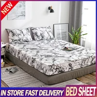 Sheets Queen King Size Fitted Bed Sheet  Polyester Mattress Cover with Elastic Band Bedspread Bed Cover (Pillowcases Need Order)