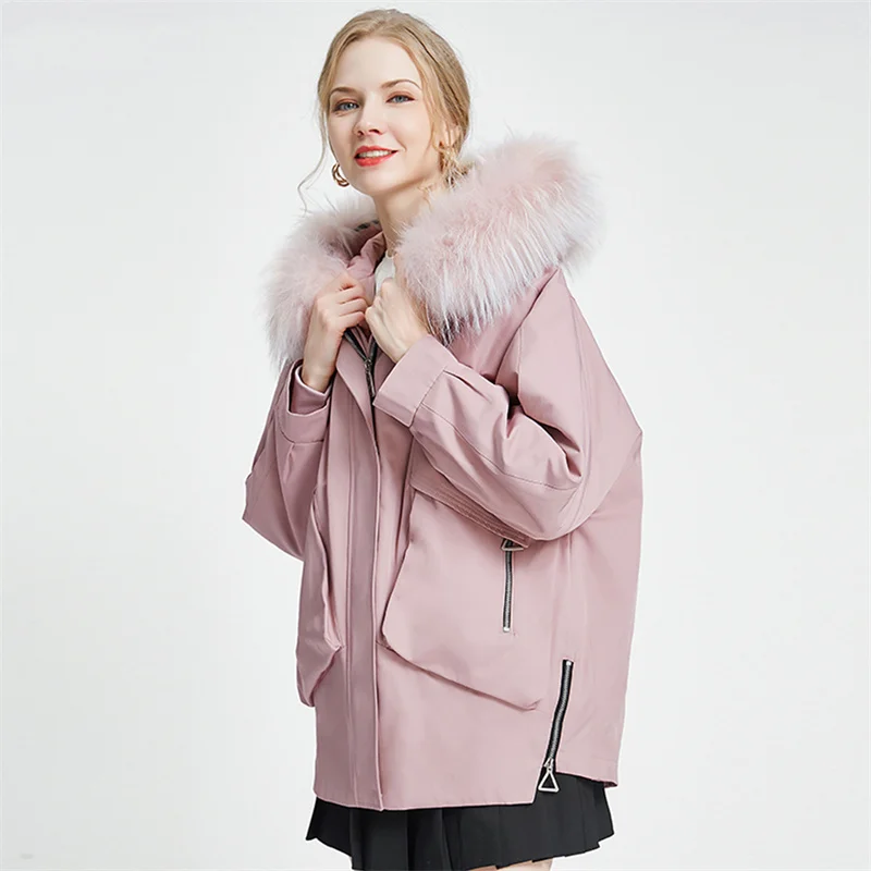 Winter Thickened Warm women's Pie Overcome The new Rex rabbit fur down liner Detachable Winter Coat Fur In-One-Pie To Overcome