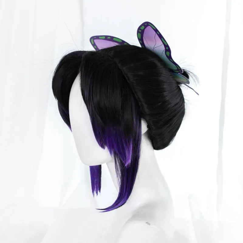 

Demon Slayer: Kimetsu No Yaiba Shinobu Kocho Cosplay Wig 23cm Short Black Purple Gradient