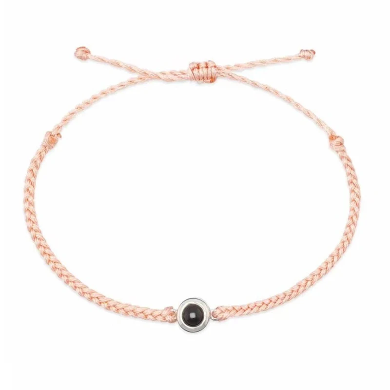 

Adjustable Circular Photo Projection Bracelet Wholesale Customized Projection Bracelet Colorful Woven Bracelet Women's Commemora