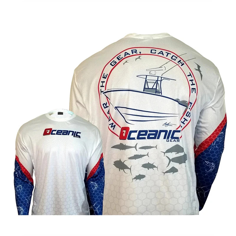 Oceanic Fishing Clothes Summer Tops Wear Fishing Clothing Shirt Print Jersey Camisa De Pesca Fishing Jacket Long Sleeve Uv Shirt